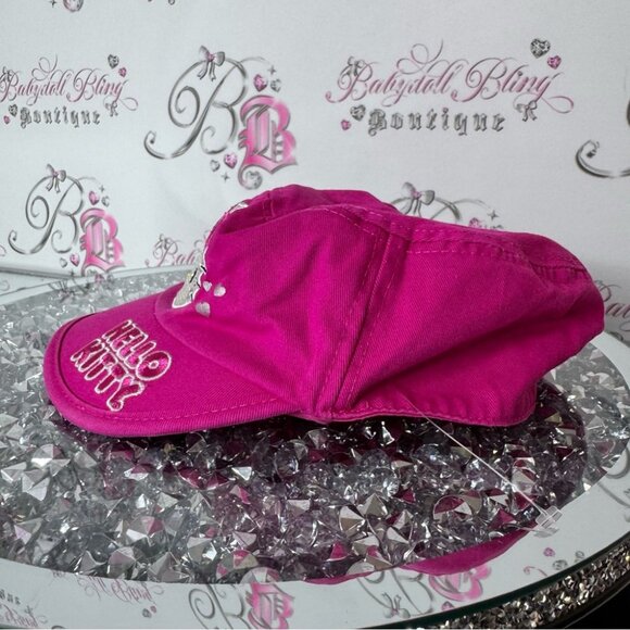 Hello Kitty Pink hat cap sparkly glitter embroidered rare vintage main image 6